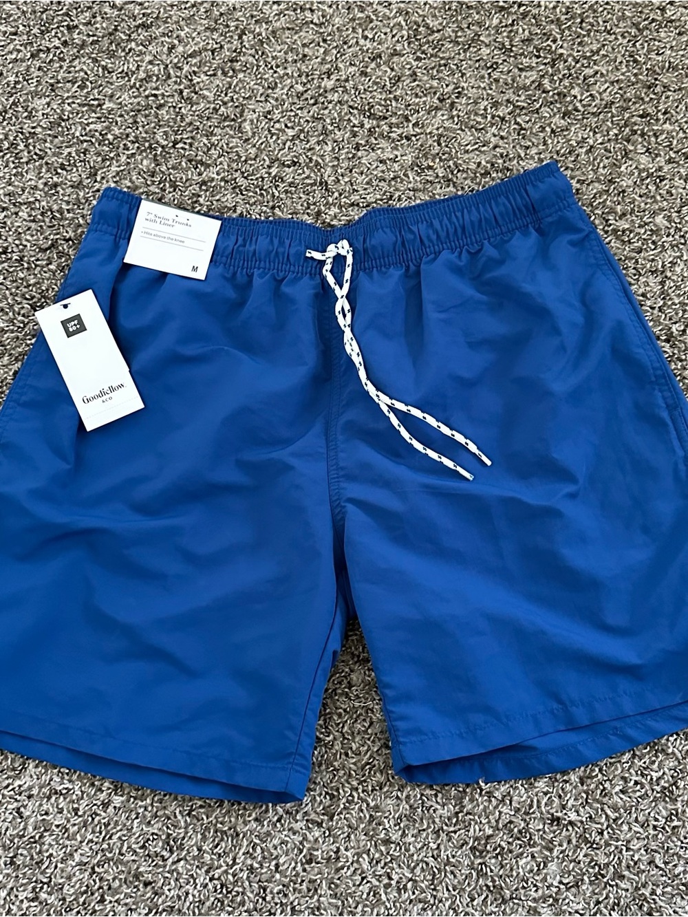 Target Men’s Royal Blue Swim Trunks with White Drawstring